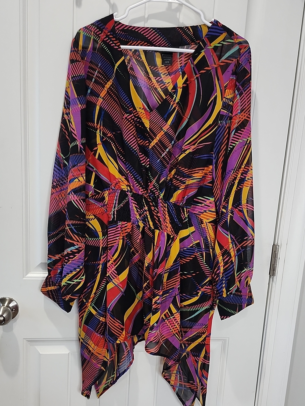 Ashley Stewart - Vibrant Multicolor Sheer Women's Top - 14/16